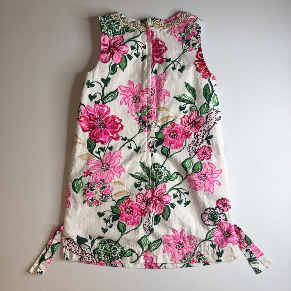 Lilly Pulitzer Girls Size 8 Little Lilly Classic Floral Shift Dress Pink Green - Picture 4 of 14